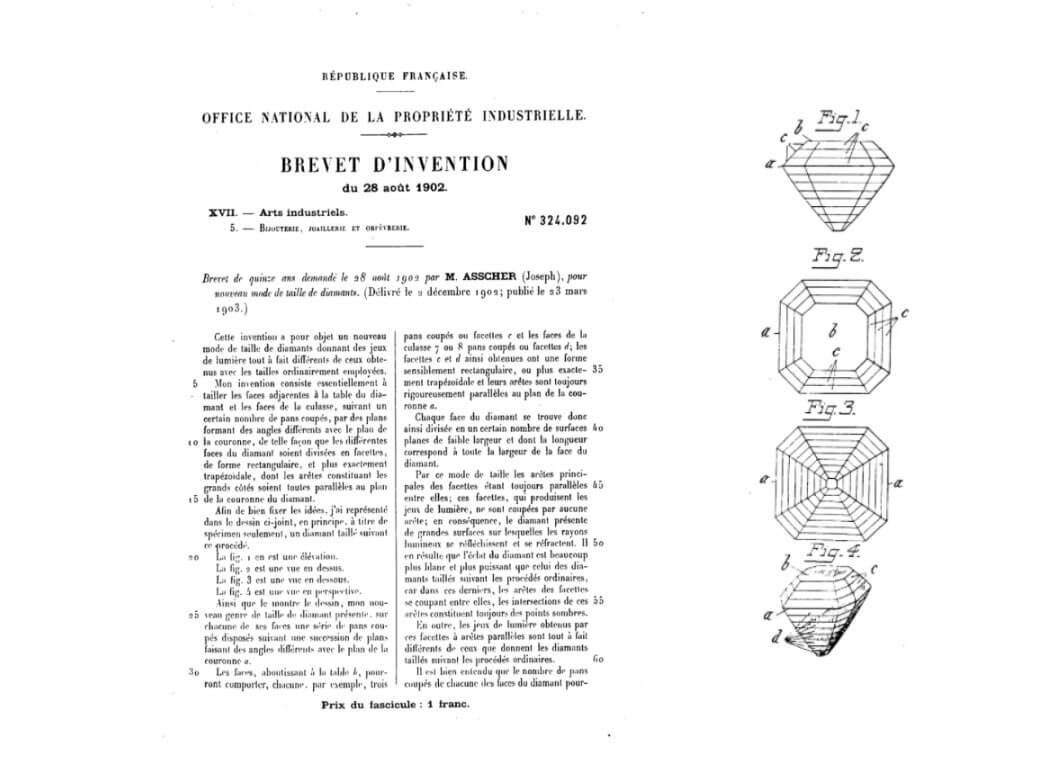 1902年にダイヤモンド原石の加工に関する資料